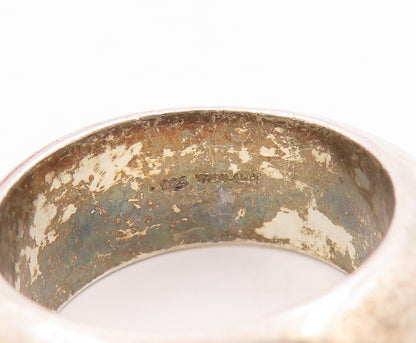 925 Sterling Silver Vintage Ring Minimalist Polished Wide Band  Sz 6.5  RG34148