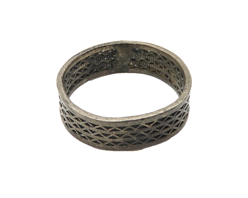 925 Sterling Silver  Vintage Oxidized Petite Round Band Ring Sz 6  RG10227
