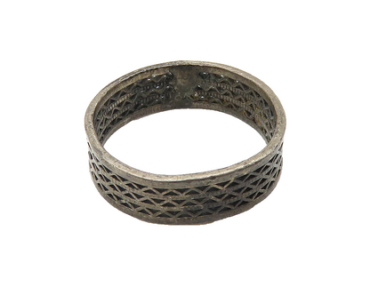 925 Sterling Silver  Vintage Oxidized Petite Round Band Ring Sz 6  RG10227