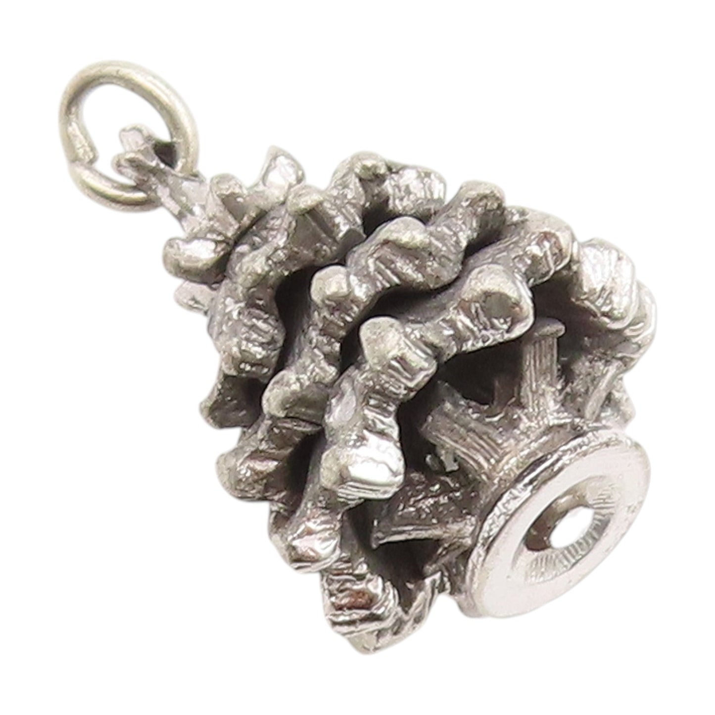925 Sterling Silver Vintage Pendant Multi Gemstone Christmas Tree Charm  PT25080