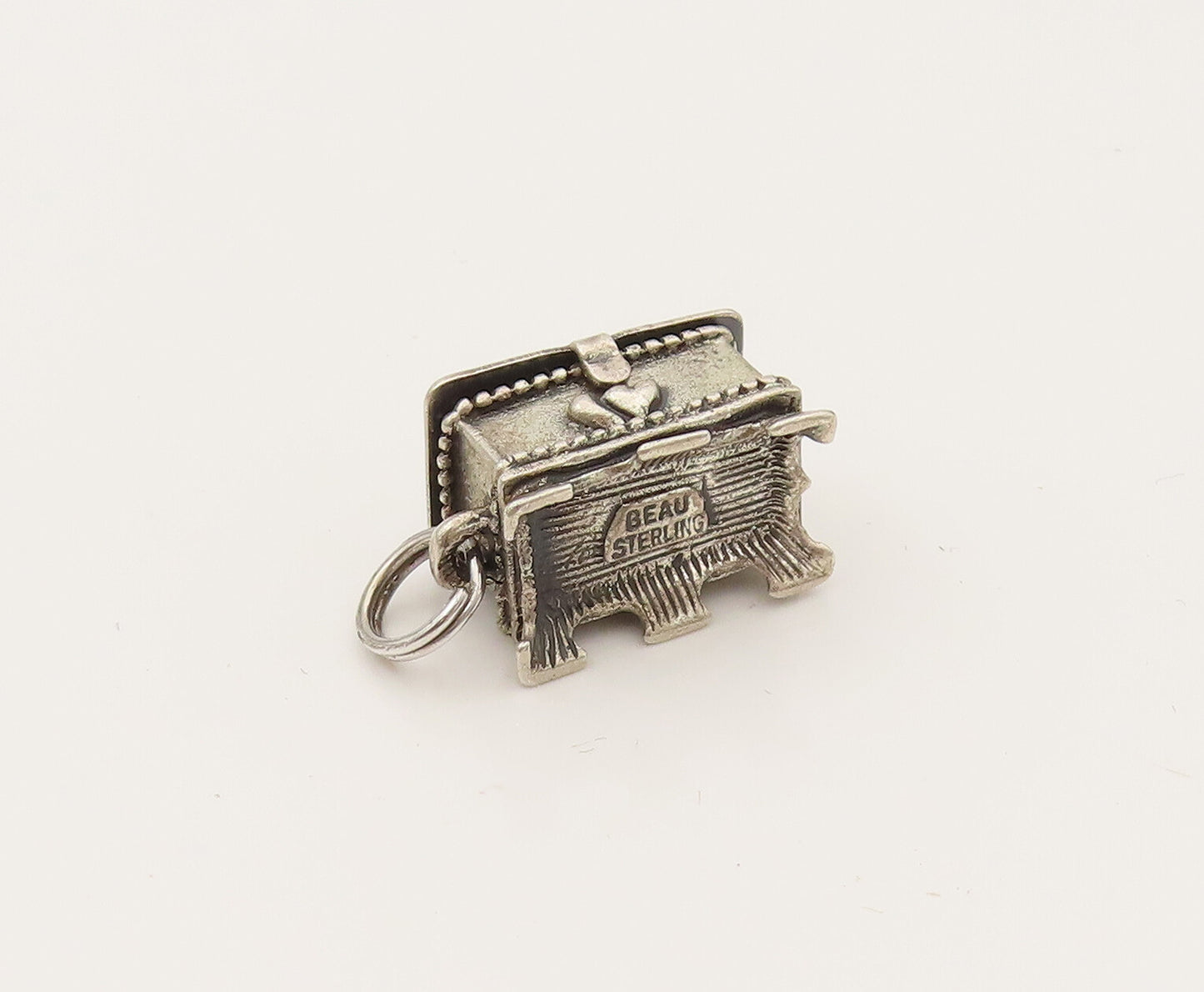 BEAU 925 Sterling Silver Vintage Hope Chest Charm Pendant Opens PT21993