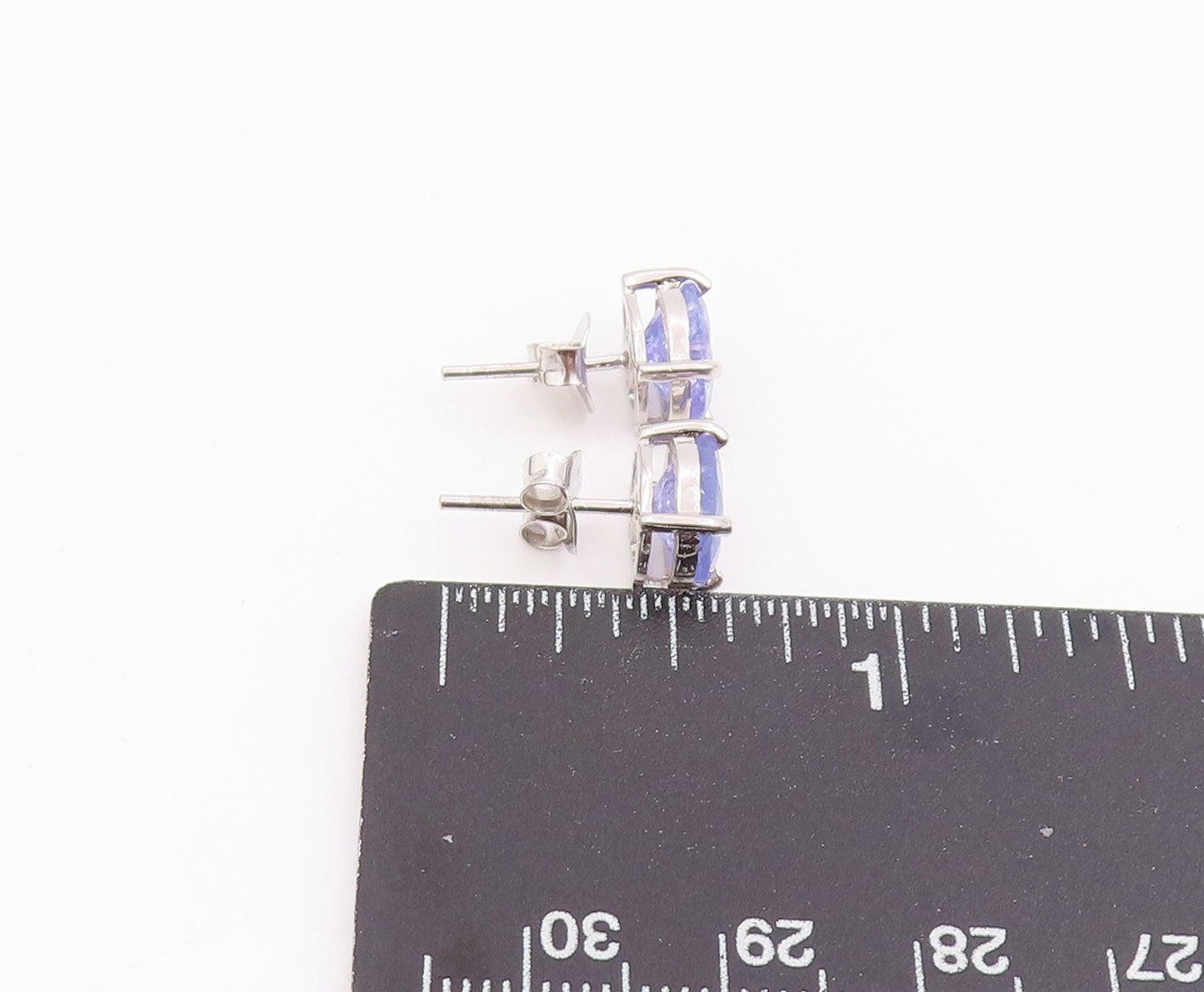 925 Sterling Silver Vintage Earrings Minimalist Oval Cut Tanzanite Stud  EG14210