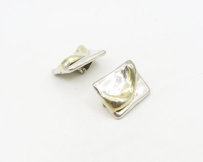 ISRAEL 925 Sterling Silver  Vintage Shiny Artistic Non Pierce Earrings  EG9121