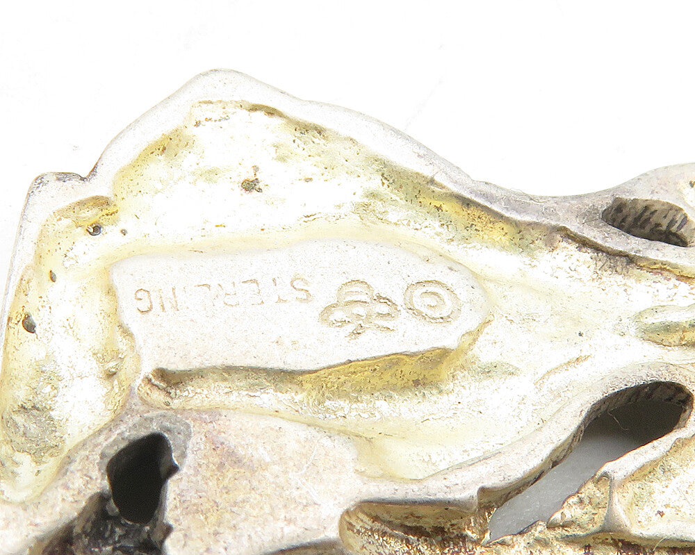925 Sterling Silver  Vintage Diamond Cut Oxidized Wizard Drop Pendant  PT7272