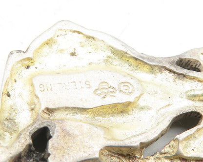 925 Sterling Silver  Vintage Diamond Cut Oxidized Wizard Drop Pendant  PT7272