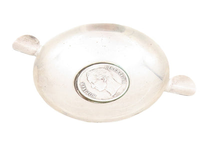 925 Sterling Silver Vintage Tray Solid Etched Bolivar Libertador Face  TR3816