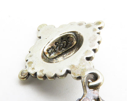 CAROLYN POLLACK 925 Silver  Vintage Petite Bubble Dome Dangle Earrings  EG6817