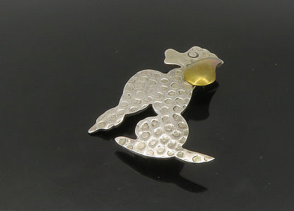 MEXICO 925 Sterling Silver  Vintage Shiny Two Tone Poodle Brooch Pin  BP8904