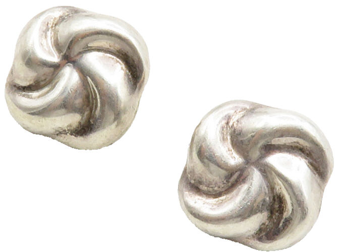 BARRA 925 Silver & 14K GOLD  Vintage Shiny Floral Swirl Drop Earrings  EG6662