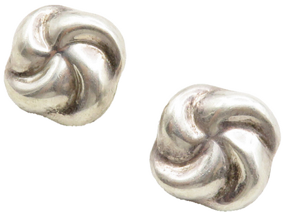 BARRA 925 Silver & 14K GOLD  Vintage Shiny Floral Swirl Drop Earrings  EG6662