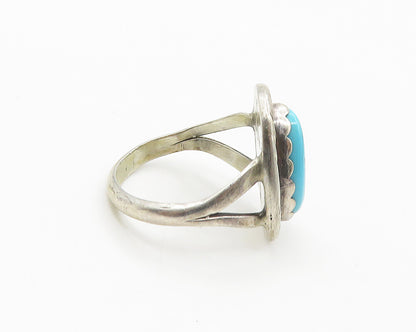 SADIE RANDOLPH NAVAJO 925 Silver  Vintage Turquoise Cocktail Ring Sz 5 RG18327