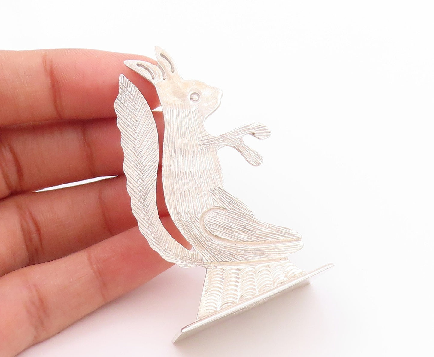 925 Sterling Silver Vintage Paper Weight MACIEL MEXICO Etched Rabbit  TR3912