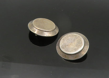 MEXICO 925 Sterling Silver  Vintage Hollow Round Non Pierce Earrings  EG10774