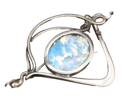 SAMI ZILKA 925 Silver  Vintage Modernist Fused Dichroic Brooch Pin  BP10079