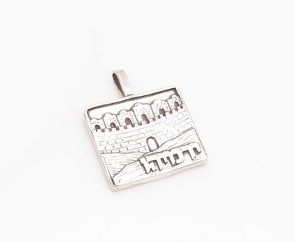 925 Sterling Silver Vintage Pendant Religious Jerusalem Jeremiah  PT24072