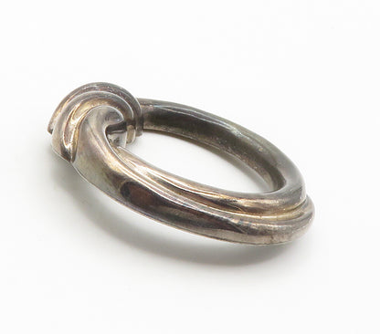 BAYANIHAN 925 Sterling Silver  Vintage Dark Tone Open Circle Brooch Pin BP5873
