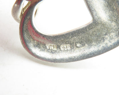 925 Sterling Silver  Vintage Twist Knot Patterned Love Heart Pendant  PT9569