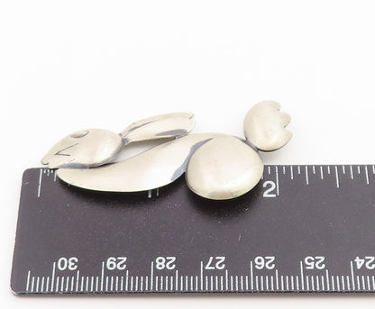 925 Sterling Silver Vintage Brooch Pin Modernist Abstract Rabbit Figure  BP12663