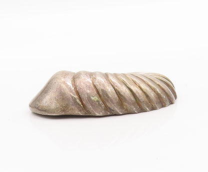 925 Sterling Silver Vintage Pendant Solid Carved Domed Sea Shell  PT22928