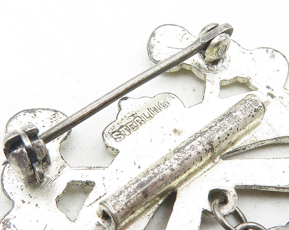 925 Sterling Silver  Vintage Antique Baldwin Council Gavels Brooch Pin  BP3801