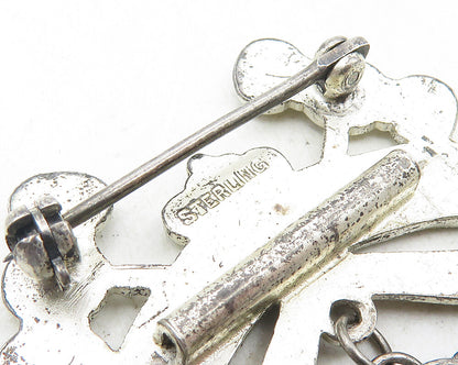 925 Sterling Silver  Vintage Antique Baldwin Council Gavels Brooch Pin  BP3801