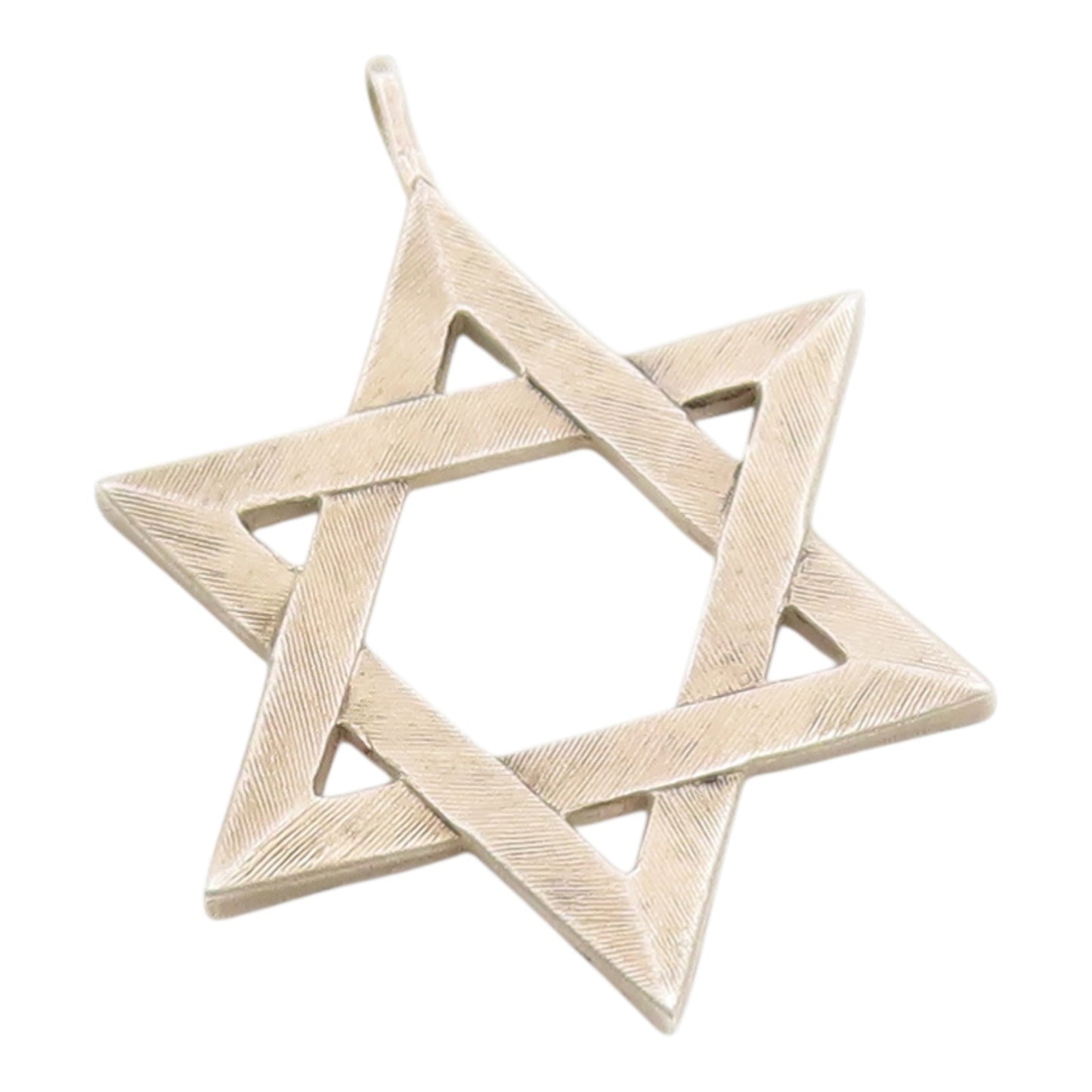 925 Sterling Silver Vintage Pendant Modernist Textured Star Of David  PT26289