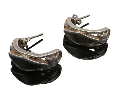 925 Sterling Silver  Vintage Inlaid Abalone Shell JHoop Earrings  EG5546