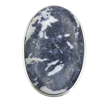 925 Sterling Silver  Blue & White Jasper Oval Cocktail Ring Sz 9  RG8309