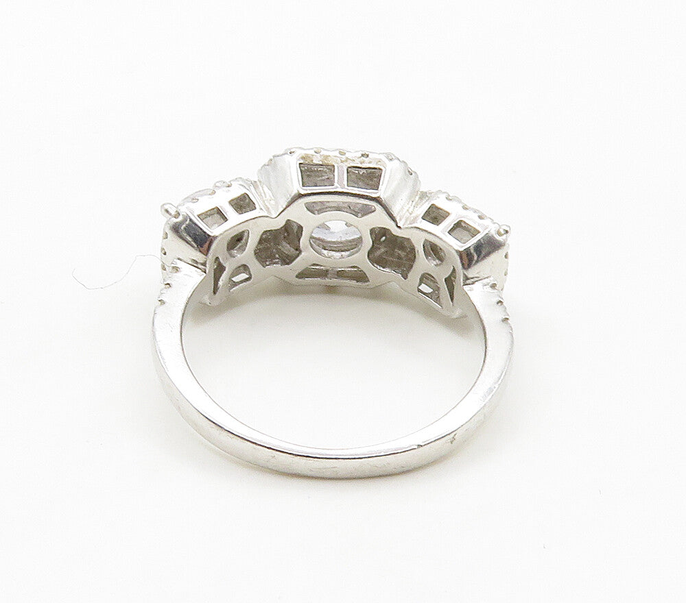 925 Sterling Silver  Sparkling Cubic Zirconia Smooth Band Ring Sz 7  RG16366