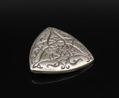 ATARA 925 Silver  Vintage Engraved Swirls Triangular Brooch Pin  BP10018