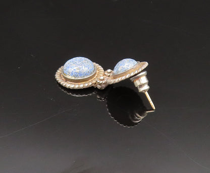MFA 925 Sterling Silver Vintage Twisted Rope Border Sodalite Earrings EG11940