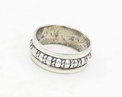 925 Sterling Silver  Vintage Shiny Twist Pattern Band Ring Sz 10.5  RG17283