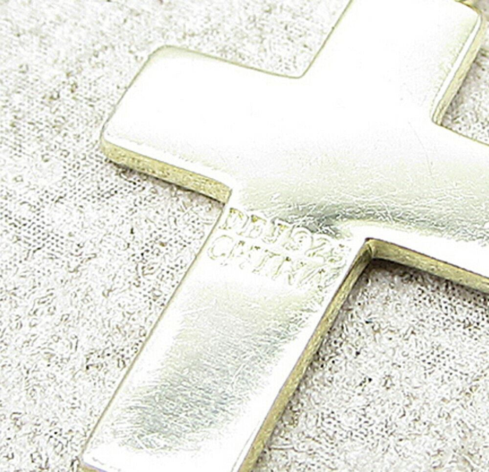 Gold Over 925 Sterling Silver Love Hearts Enamel Cross Drop Pendant PT1200