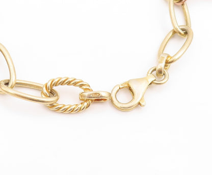 925 Sterling Silver Vintage Bracelet Gold Rings Dangling Men Face Coins  BT10985