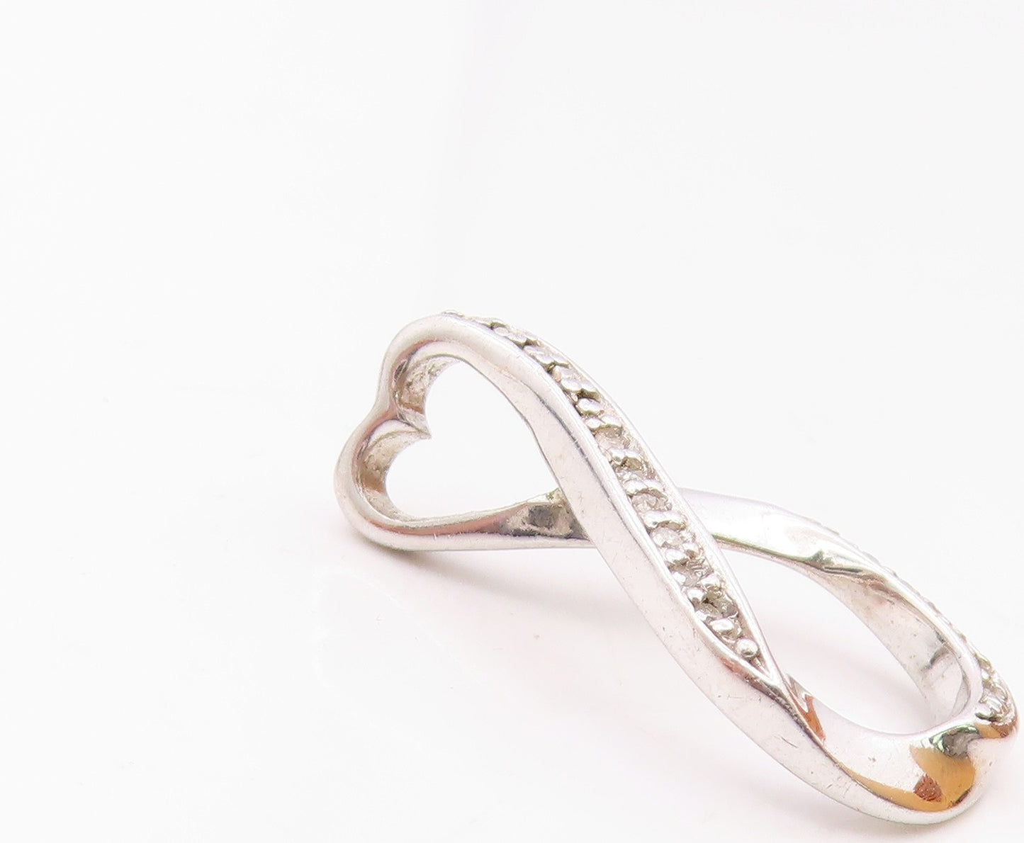 925 Sterling Silver  Vintage Shiny Genuine Diamonds Tear Drop Pendant  PT16610