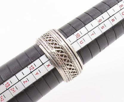 925 Sterling Silver Vintage Ring Celtic Weave Wide Spinner Band  Sz 11  RG35055