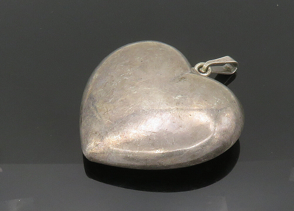 HAAKON SCHANKE NIELSEN NORWAY 925 Silver Vintage Puffy Heart Pendant PT16639