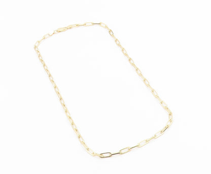 925 Sterling Silver Vintage Necklace Gold Plated Classic Paperclip Chain  NE4933