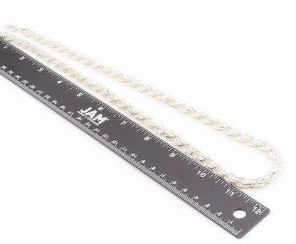 925 Sterling Silver Vintage Necklace Chunky Solid Twisted Rope Braid  NE4747