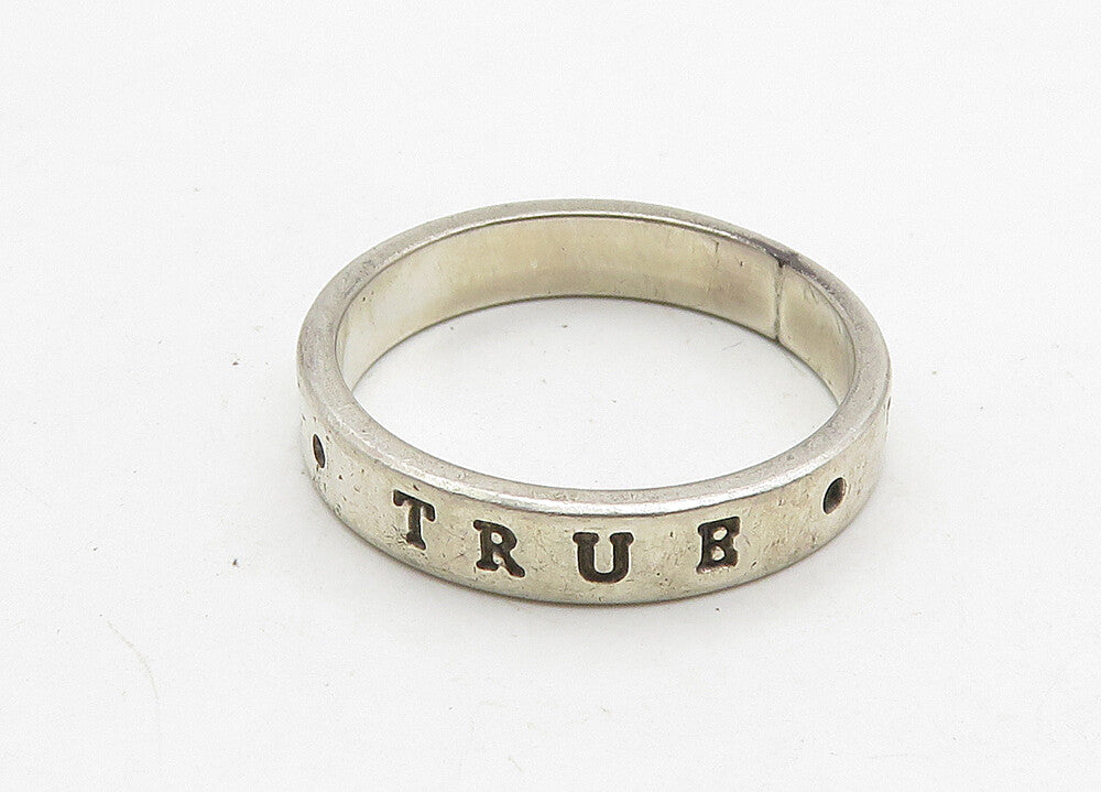 BOB SIEMON 925 Silver  Vintage True Love Waits Stamped Band Ring Sz 8  RG10489