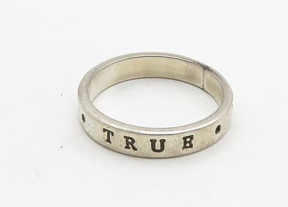 BOB SIEMON 925 Silver  Vintage True Love Waits Stamped Band Ring Sz 8  RG10489