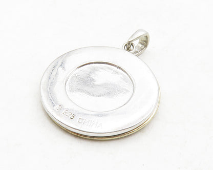ROSS SIMON 925 Silver  Shiny Round Floral Outline Zodiac Pendant  PT10592