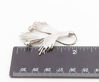 LORAN SIM 925 Sterling Silver  Vintage Shiny Topaz Floral Brooch Pin  BP9078