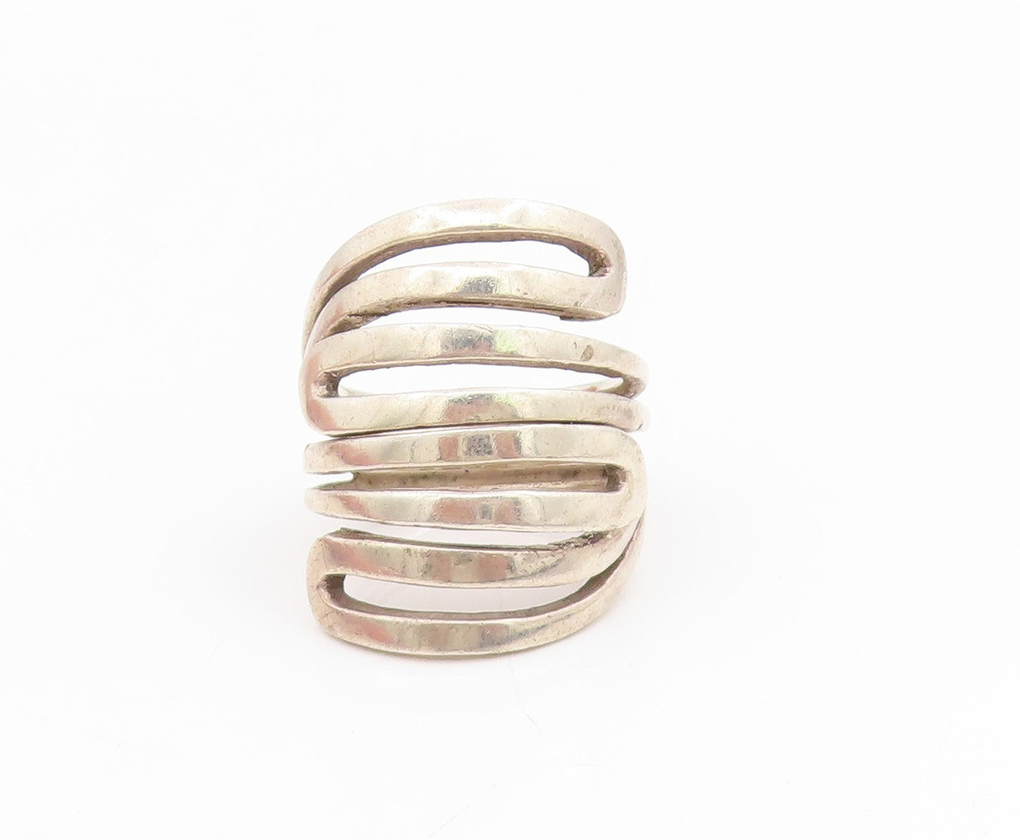 925 Sterling Silver Vintage Ring SILPADA Modernist Coil Maze  Sz 7.5  RG34388