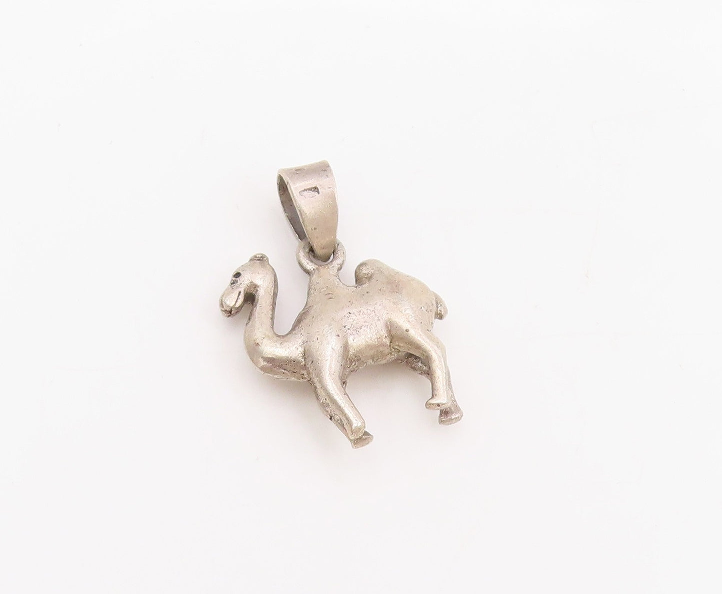 925 Sterling Silver Vintage Pendant Solid Camel With Double Hump Charm  PT25507