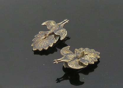 NAKON SIAM 925 Sterling Silver  Vintage Peacock Non Pierce Earrings  EG10212