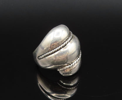 ESPO SIG 925 Sterling Silver Vintage Scalloped Rope Twist Dome Ring Sz 8 RG26063