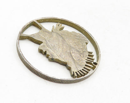 925 Sterling Silver  Vintage Antique Statue Of Liberty Eagle Pendant  PT7257