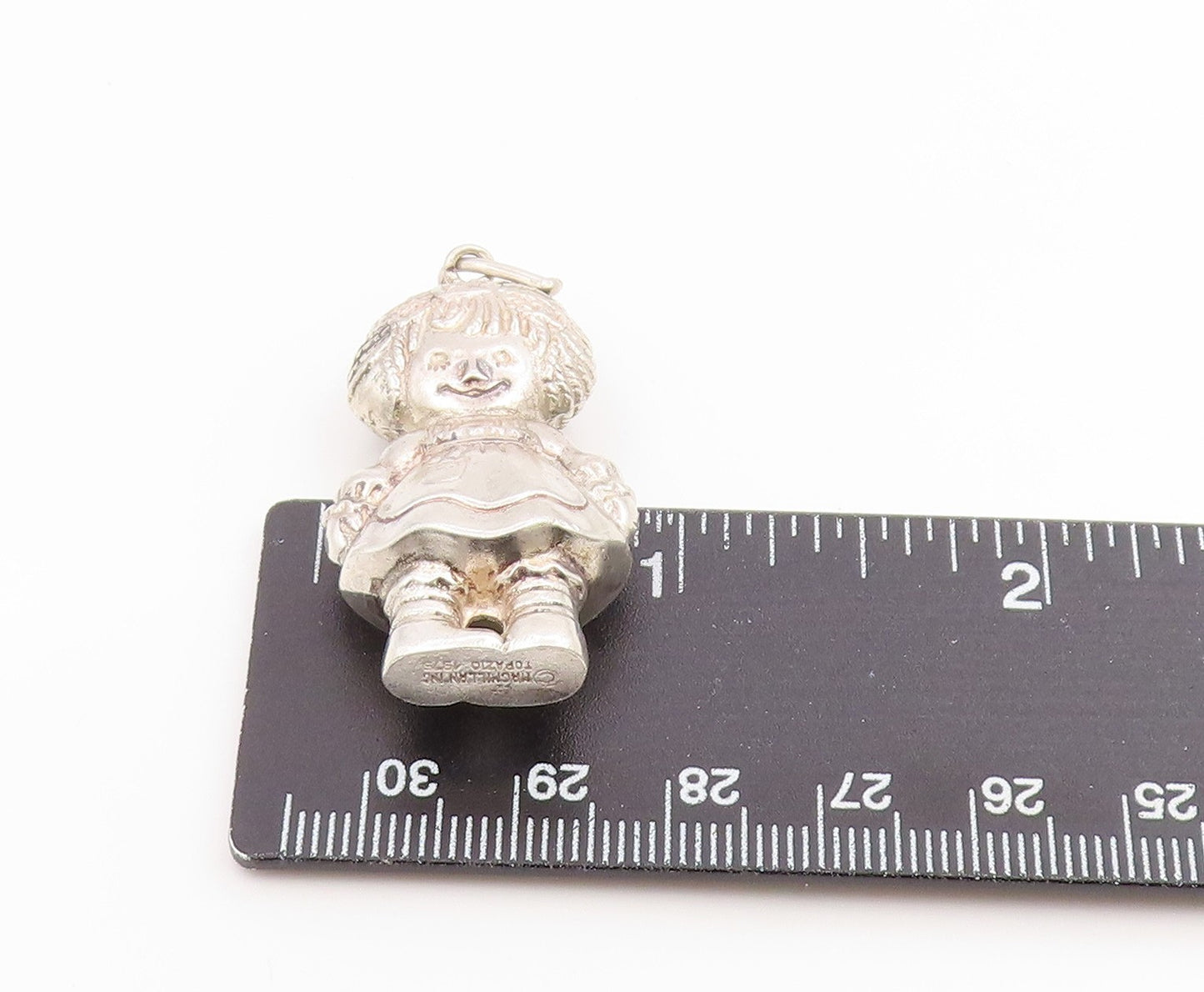 925 Sterling Silver Vintage Pendant 1975 MACMILLAN TOPAZIO 3D Ann Doll  PT26293