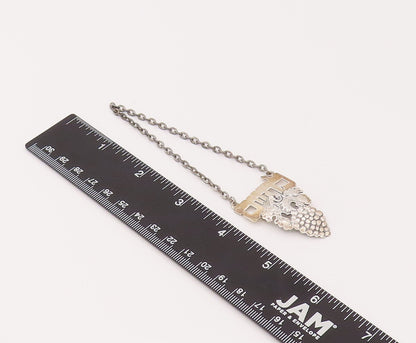 925 Sterling Silver  Vintage Hebrew "To Life" Wine Bottle Chain Tag  TR3494
